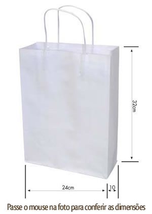 SACOLAS EM PAPEL KRAFT BRANCA TAMANHO M PACOTE COM 100 PEÇAS