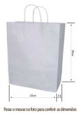SACOLA KRAFT BRANCA TAM G. 32X39X14 PACOTE C/100 UN.